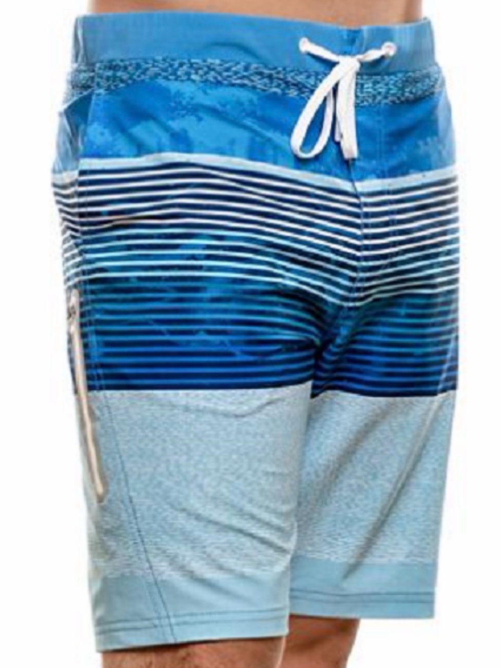 ZeroXposur Men's Blue Gradient Stripe Board Shorts